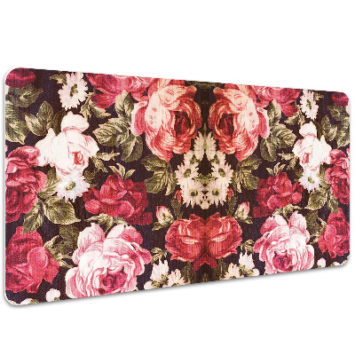 Large desk mat table protector Red roses
