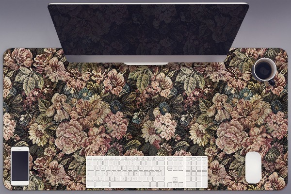 Large desk pad PVC protector woven flowers