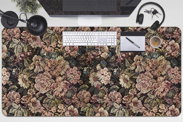 Large desk pad PVC protector woven flowers