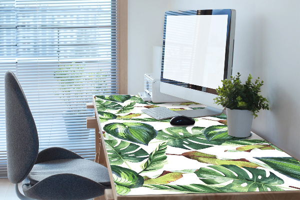 Large desk pad PVC protector Palm leaves