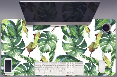 Large desk pad PVC protector Palm leaves