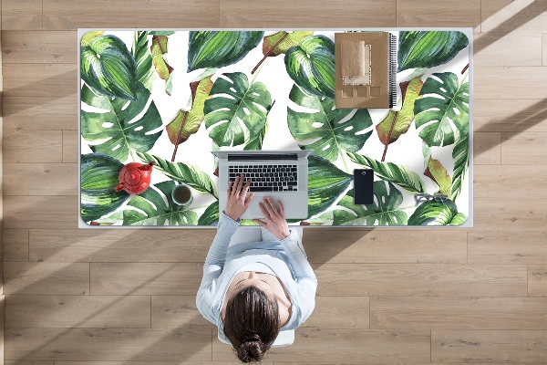 Large desk pad PVC protector Palm leaves
