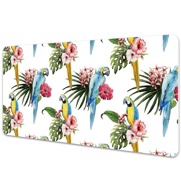 Desk pad Parrots and Flowers