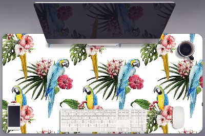 Desk pad Parrots and Flowers