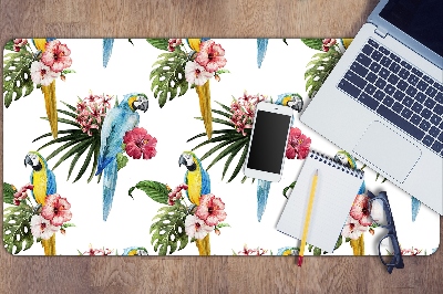 Desk pad Parrots and Flowers