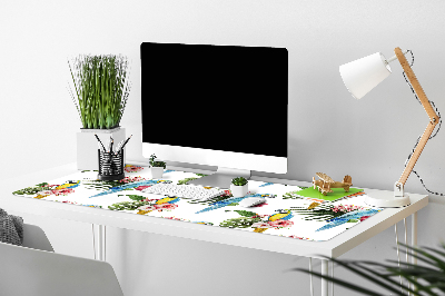 Desk pad Parrots and Flowers