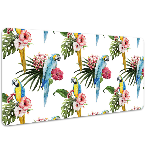 Desk pad Parrots and Flowers