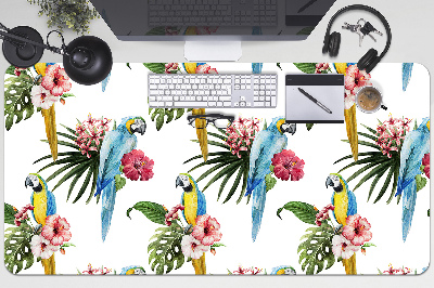 Desk pad Parrots and Flowers