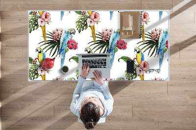 Desk pad Parrots and Flowers