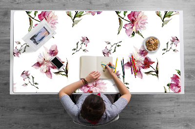 Large desk mat for children Peonies