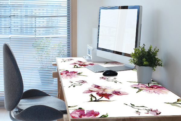 Large desk mat for children Peonies