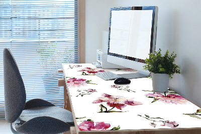 Large desk mat for children Peonies