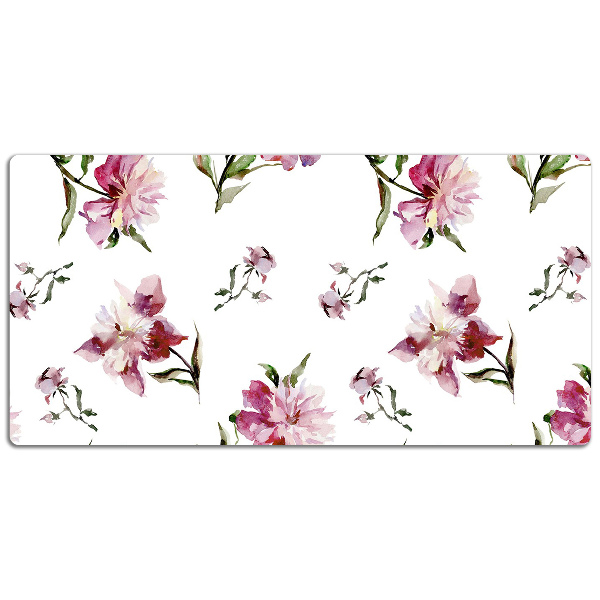 Large desk mat for children Peonies