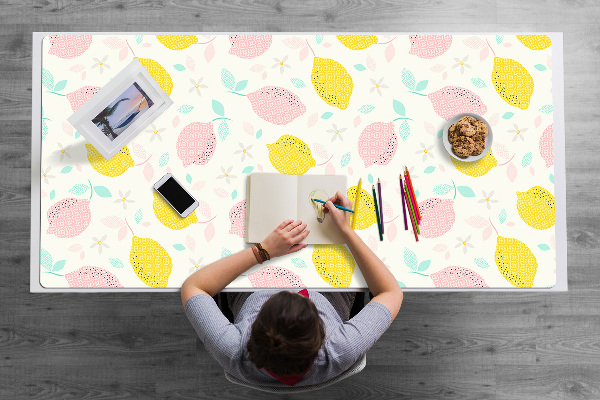 Large desk mat for children lemons