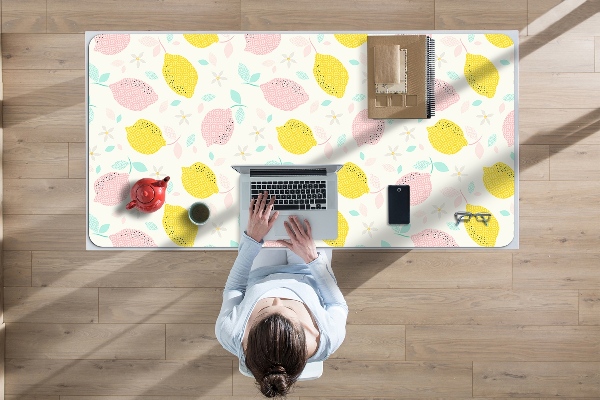 Large desk mat for children lemons