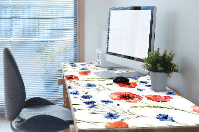 Large desk mat for children Poppies