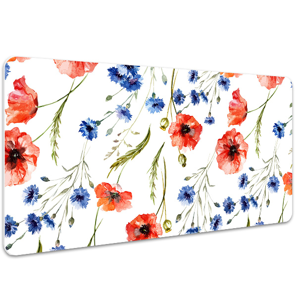 Large desk mat for children Poppies