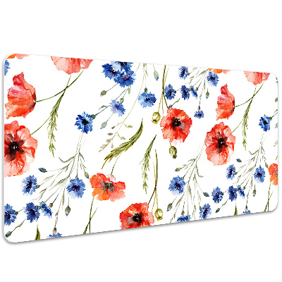 Large desk mat for children Poppies