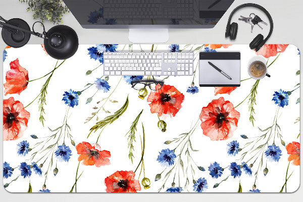 Large desk mat for children Poppies