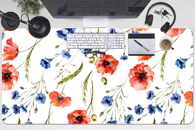 Large desk mat for children Poppies