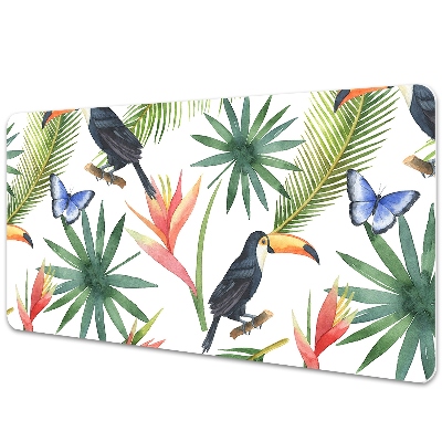 Desk pad Toucans and butterflies