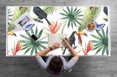 Desk pad Toucans and butterflies