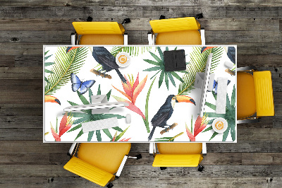 Desk pad Toucans and butterflies