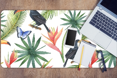 Desk pad Toucans and butterflies