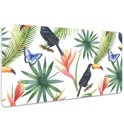 Desk pad Toucans and butterflies