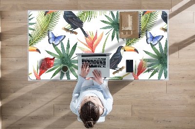 Desk pad Toucans and butterflies