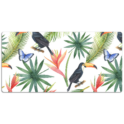 Desk pad Toucans and butterflies