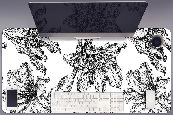 Large desk mat for children lilies