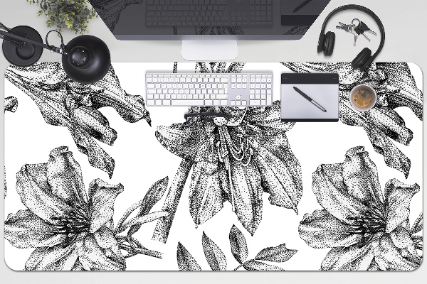 Large desk mat for children lilies