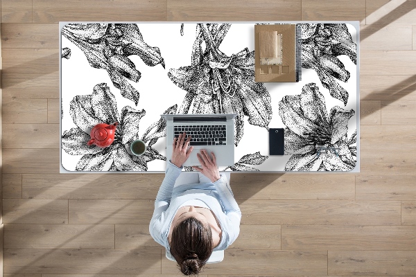 Large desk mat for children lilies