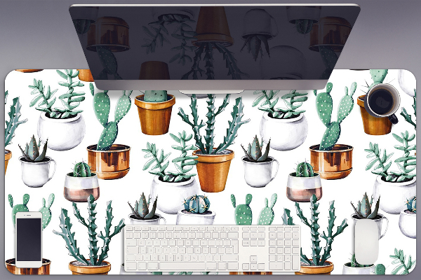 Full desk pad Cacti in pots