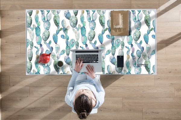 Full desk protector watercolor cacti