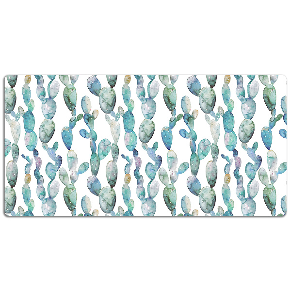 Full desk protector watercolor cacti