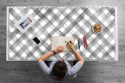 Large desk mat for children gray grille