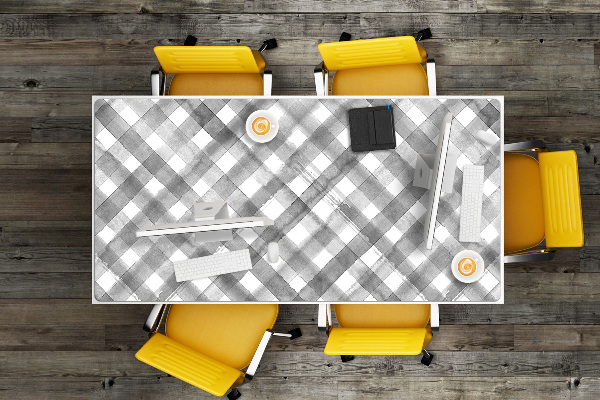 Large desk mat for children gray grille