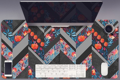 Full desk protector Flowers Herringbone