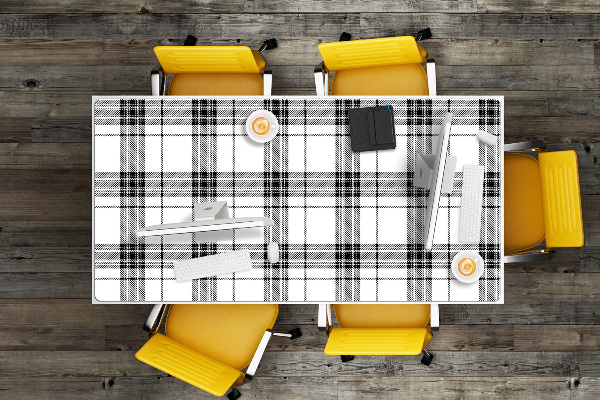 Large desk pad PVC protector Plaid pattern