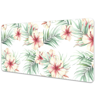 Full desk protector Hawaiian flowers