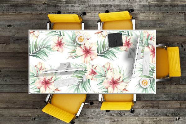 Full desk protector Hawaiian flowers