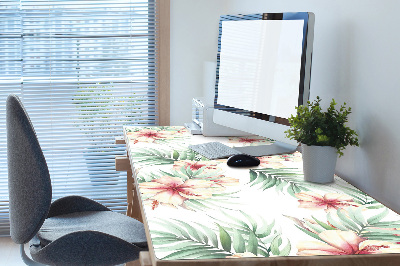 Full desk protector Hawaiian flowers