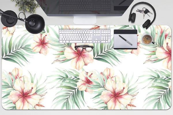 Full desk protector Hawaiian flowers