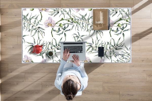 Desk pad pink orchids