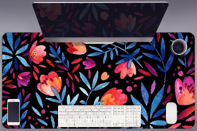 Large desk mat table protector floral pattern