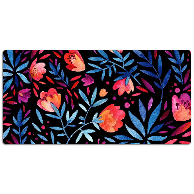 Large desk mat table protector floral pattern