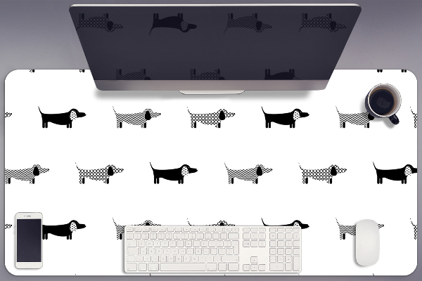 Large desk mat for children dachshunds