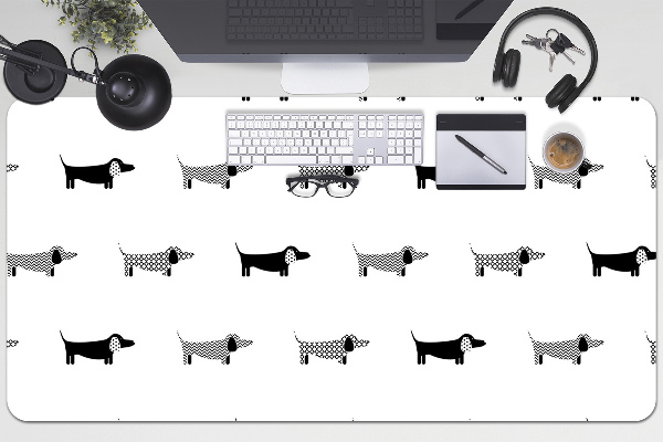Large desk mat for children dachshunds